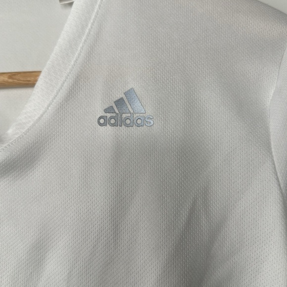 Adidas Response Long Sleeve V Neck Athletic Shirt Womens Size S White - Picture 6 of 7